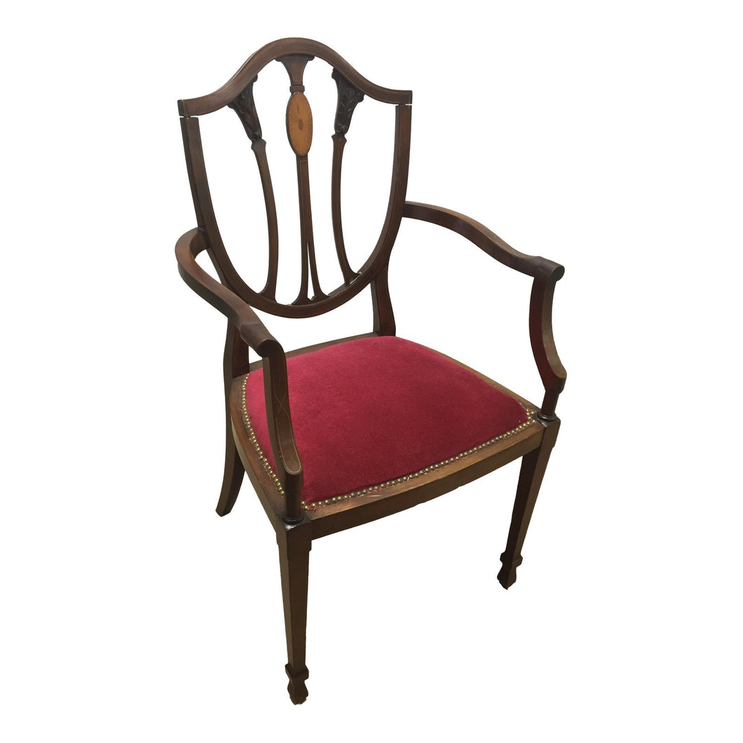 Walnut Shield Back Armchair-Chairs-Antique Warehouse