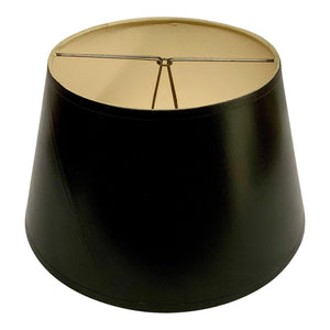 Vintage Round Black Bouillotte Lampshade | Small - 10"W x 6.5"H-Lampshade-Antique Warehouse