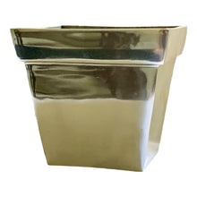 Load image into Gallery viewer, Vintage Square Polished Steel Small 4&quot; Planter-Pots &amp; Planters-Antique Warehouse
