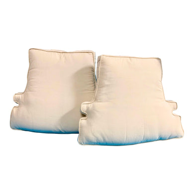 Pair of White Armchair Seat Cushion Pads-Pillows-Antique Warehouse